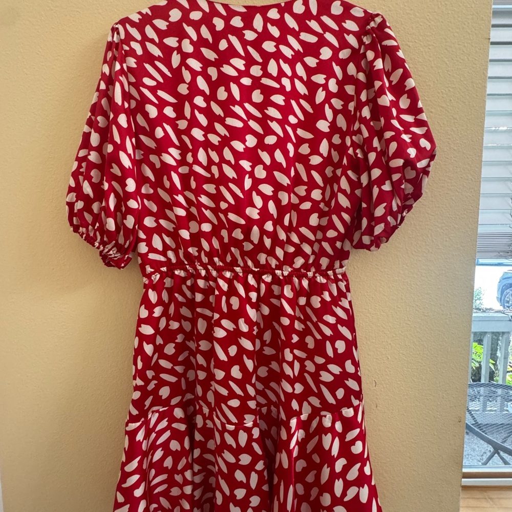 Hello Molly Red And White Patterned Mini Dress - image 4